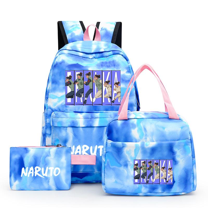 3-teiliger Schulrucksack für Mädchen Y2K mit Lunch-Taschen, Studenten-Taschen-Set, Kinder-Stifttasche, zurück zur Schule, Anime-Leinwand-Rucksack