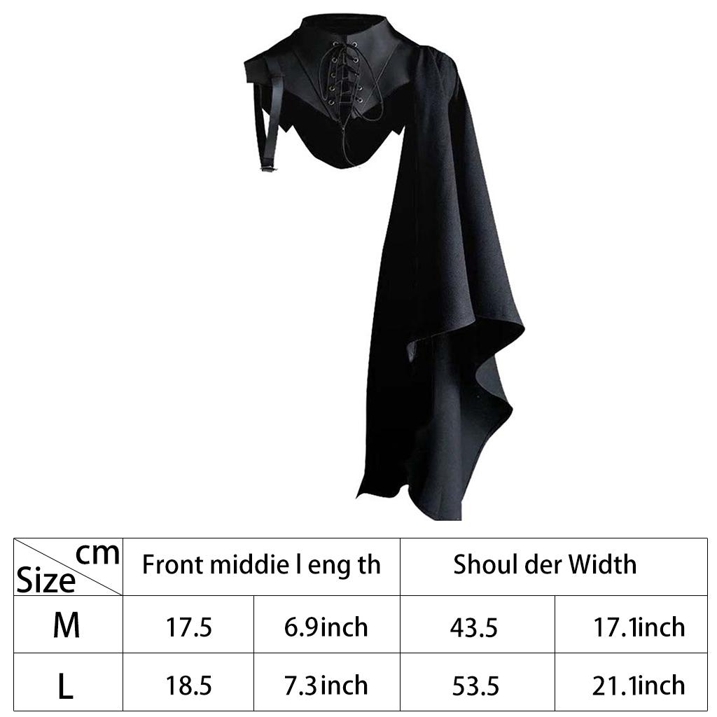 Medieval Party Anime Cosplay Costume Gothic Knight Single Sleeve Shawl Armor Viking Pirate Cloak Hooded Cape Soldier Top