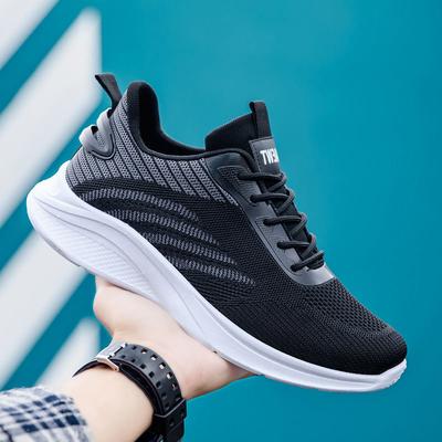 Summer Casual Men's Shoes Breathable Fly-woven Sports Running Shoes Soft-soled Versatile Walking Shoes