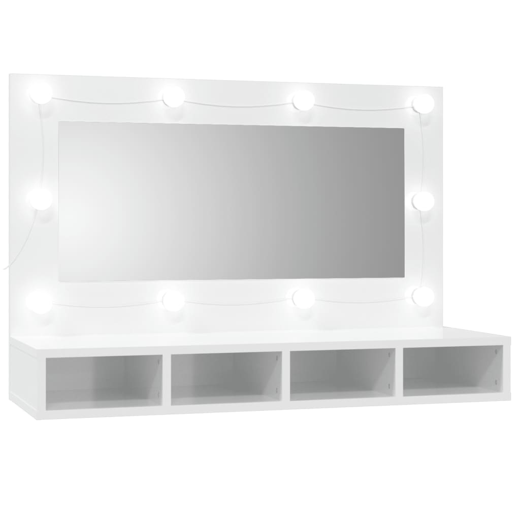 Mit LED-Badezimmerspiegelschrank, Schminkspiegel für das Badezimmer, 90x31,5x62 cm