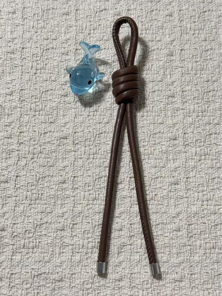 Stylish Leather DIY Car Keychain with Woven PU Rope Knot