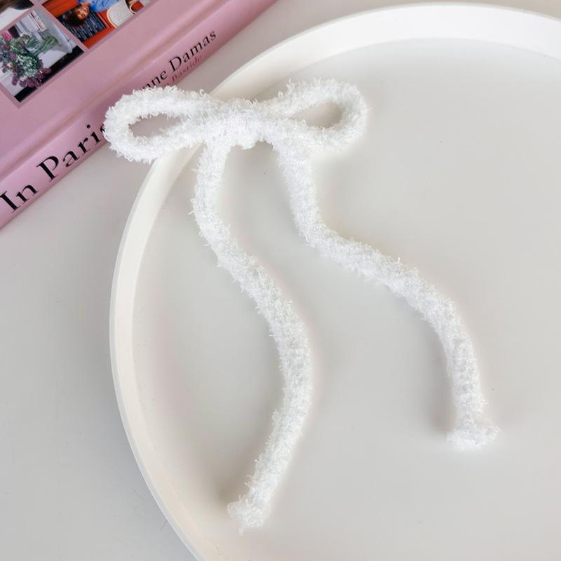 

Осень/зима, пушистый бантик, заколка для волос, милый двойной хвост, зажим для головного убора, милая заколка для волос, аксессуары для волос белый