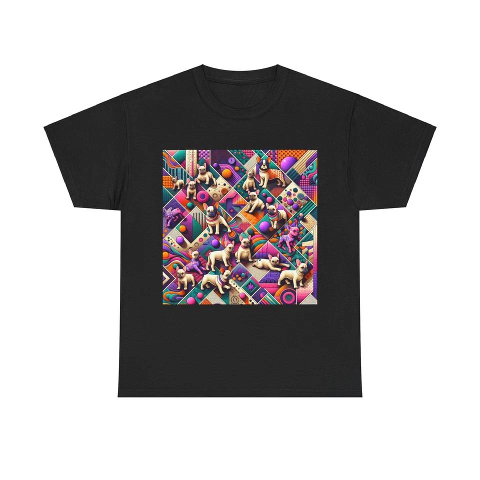 

Unisex Adult T Shirt Digital Prints French Bulldog Abstract Art L