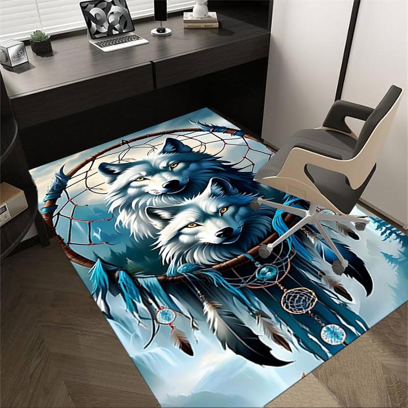 1pc Wolf Dreamcatcher Carpet Anti Slip Polyester Floor Mat for office.Bedroom