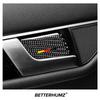 For Mercedes Benz W204 W212 C E Class 4pcs Car Door Handle Bowl Trim Panel Stickers Carbon Fiber Interior Tuning Accessories