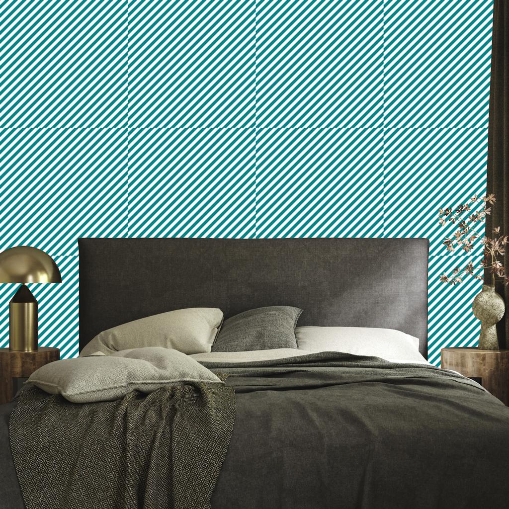 Wallpaper Stripes of Turquoise and Celadon, Turquoise Background for Living Room and Bedroom 50x1000
