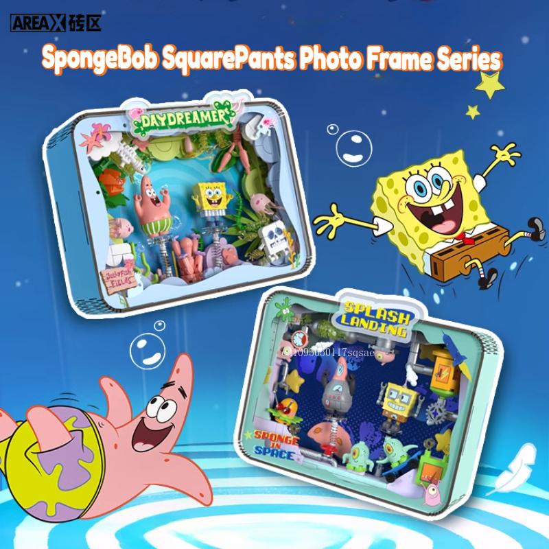 Areax Spongebob Squarepants Building Blocks Pie Star Photo Frame Trendy Toy Children'S Gift Assembly Model Building Blocks
