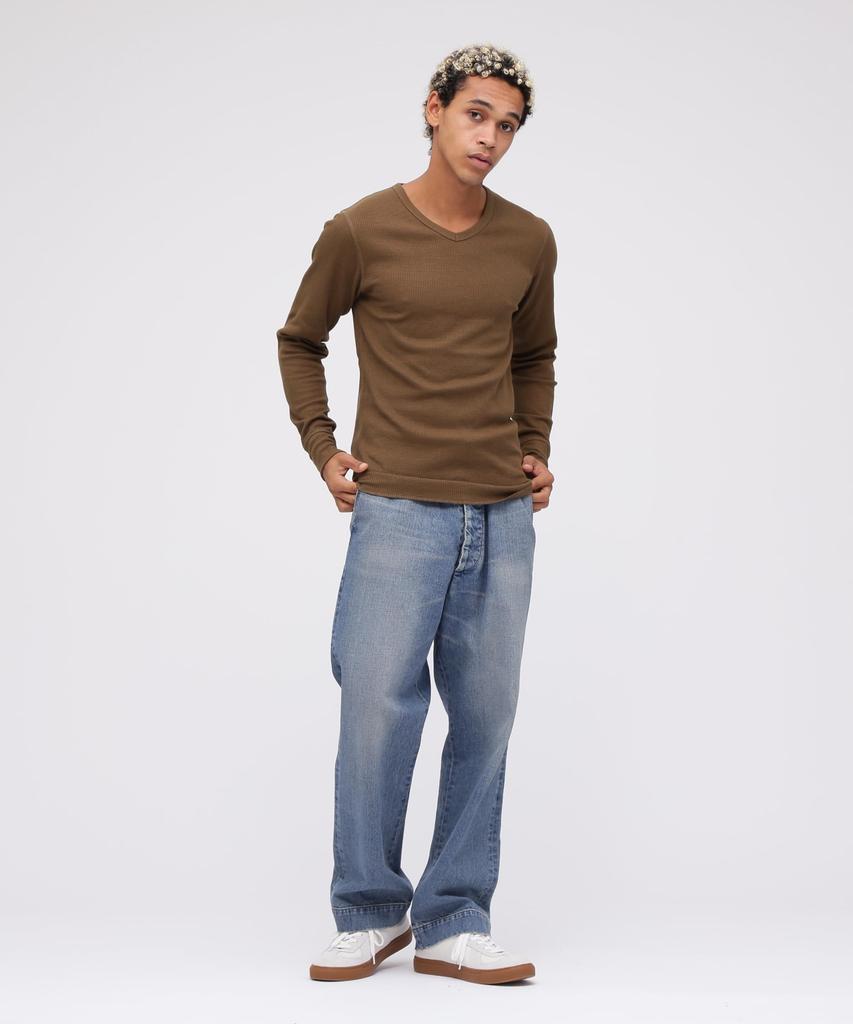 AVIREX DAILY L/S THERMAL V-NECK T-SHIRT 783-3930008 Olive XL