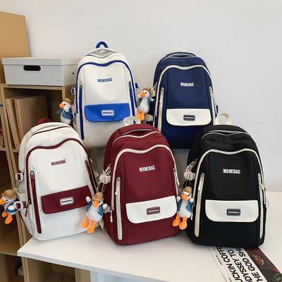 Student Schoolbag Spring and Summer New Letter Double Zipper Junior High School Student College Backpack