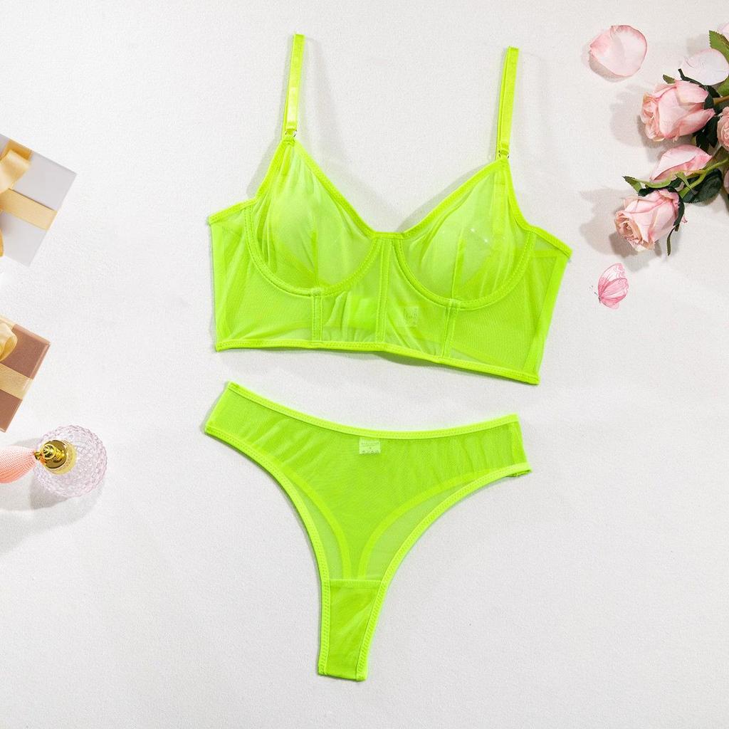 Hot-Selling Sexy Mesh Lingerie Set with Steel Support and Fishbone Design