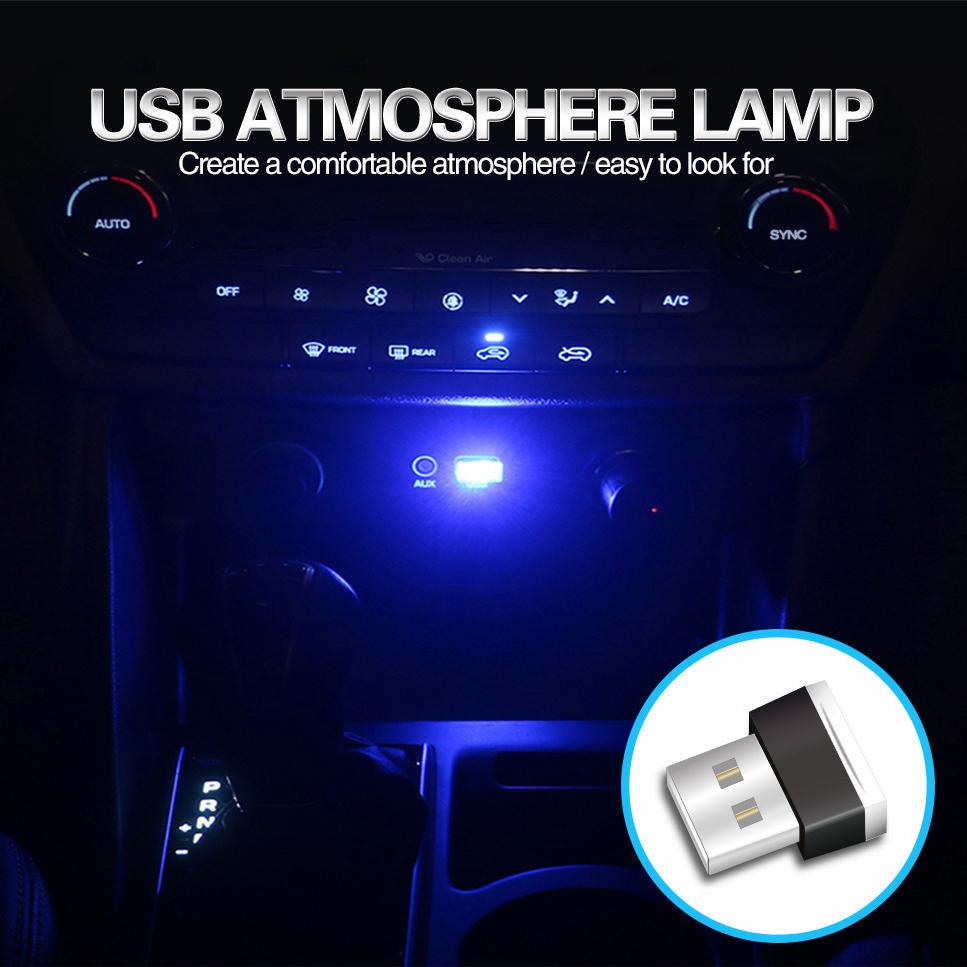 Car Mini USB LED Atmosphere Lights Decorative Lamp Auto Interior Light Portable Plug Ambient Emergency Lights Car Accessories