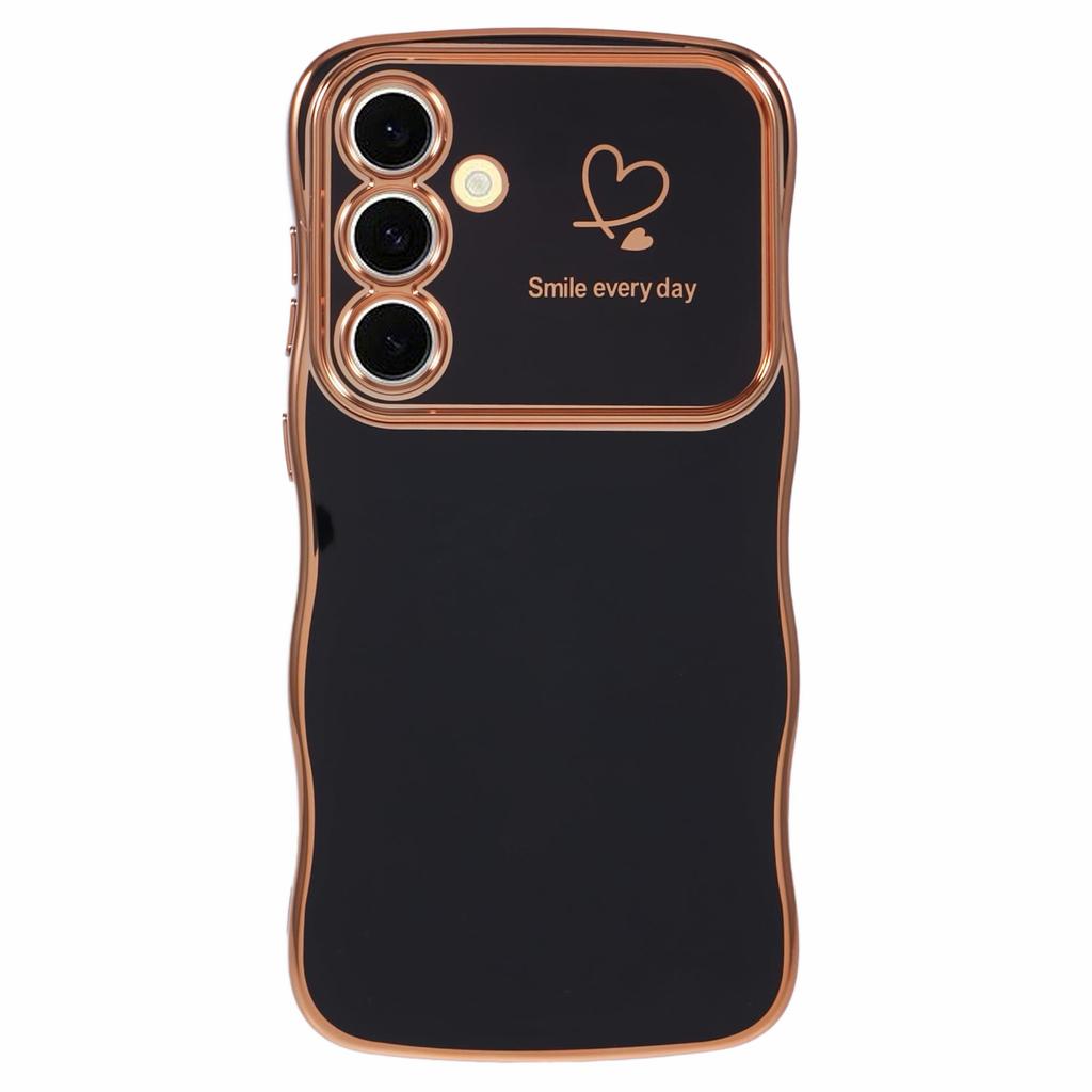 For Samsung Galaxy A54 5G Case Love Hearts TPU Phone Cover Curly Wave Frame Large Window