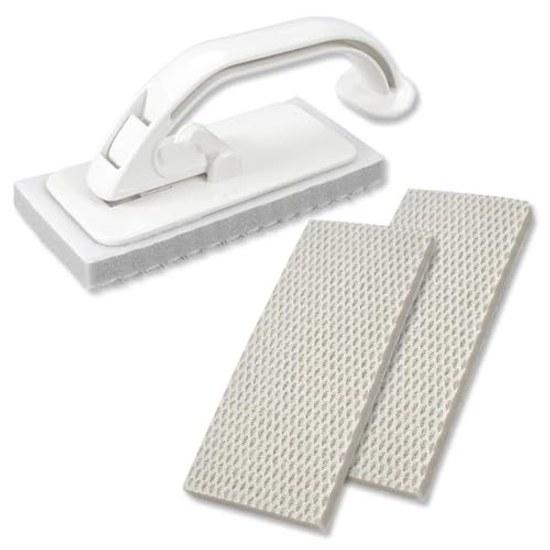 Azuma Smart Bathroom Floor Cleaner Main Unit + 2 Spare Set Bath Cleaning Brush Magnetic Storage smrt WH Sheets-IN