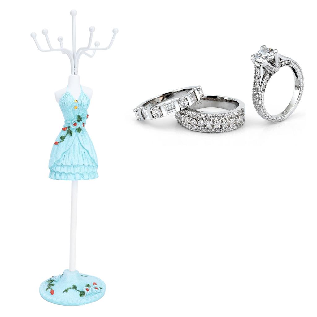 Lady Figure Necklace Stand Jewelry Organizer Display Stand Rotating Detachable Storage Rack4#