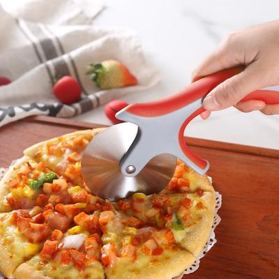 Large Pizza Cutter Wheel Stainless Steel Blade Finger Guard Comfort Handle Premium Design