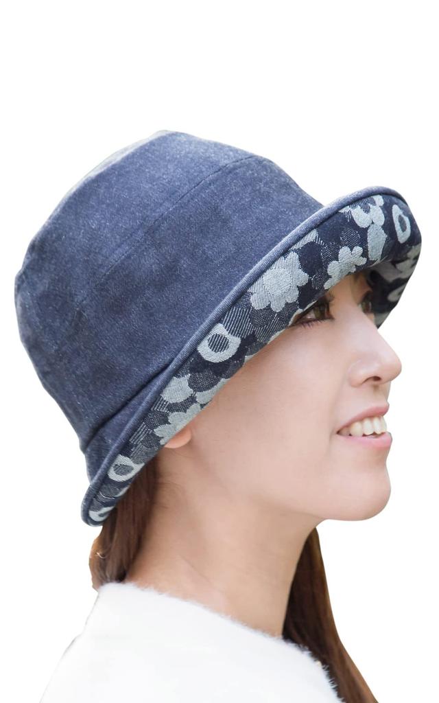 [creare KIKI] Dámský klobouk, Bretonský klobouk, UV ochrana, Efekt malého obličeje, Vyrobeno v Japonsku, Okayama Denim, Margaret, Den matek, Narozeninový dárek pro maminku,