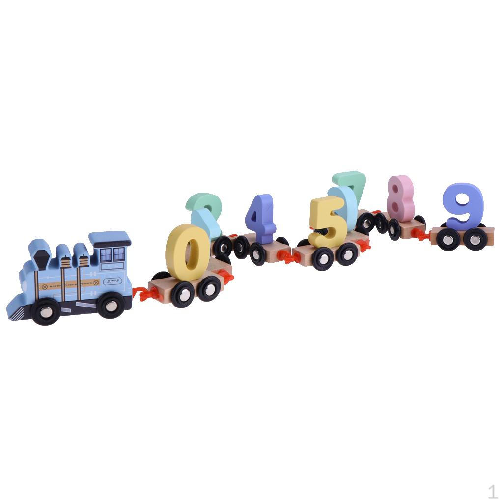 

Train Wooden Number Educational синий