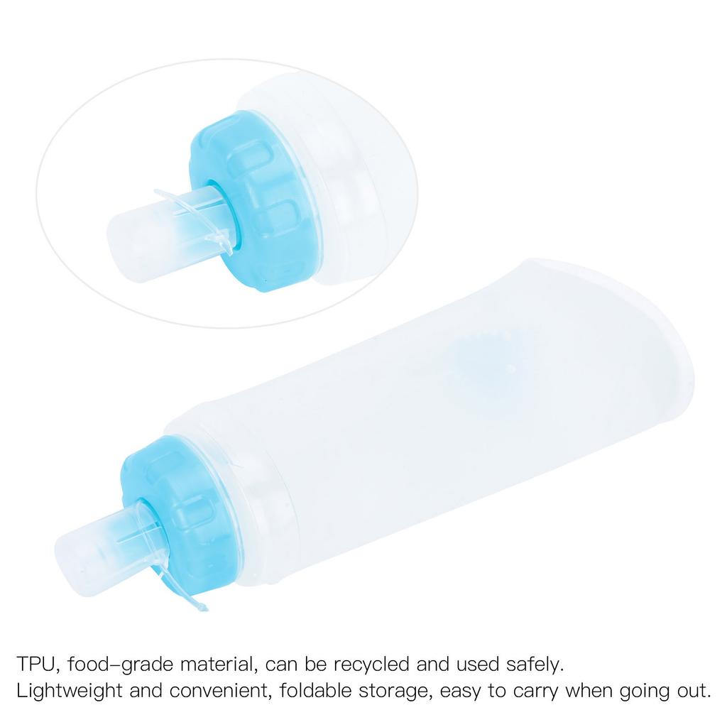   Soft Water Bottle Foldable FoodGrade TPU Water Pouch for Outdoor Activities(400ml )