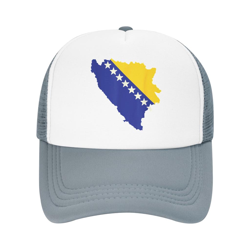 Bosnia and Herzegovina Flag Map Mesh Baseball Cap Adult Casual Trucker Hat Hat Adjustable Summer Trucker Cap