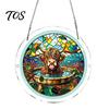 Non Fragile Glass Alternative 7.48 Inch Circular DIY Puzzle Suncatcher, Acrylic Stained Style Window Hanging Ornament, Crafts for Adults Waterproof