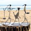 Eisen Teelichthalter Set – Handgefertigte Metallfiguren mit Juteschnur, 30 cm – Dekorative Kerzenhalter für Zuhause, Festivals und Geschenke