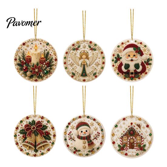 Holiday Tree Decorations Christmas Acrylic Hanging Ornament, Double Side Printed Decorative Piece Decor Pendant, Festive Home Decoration Gift