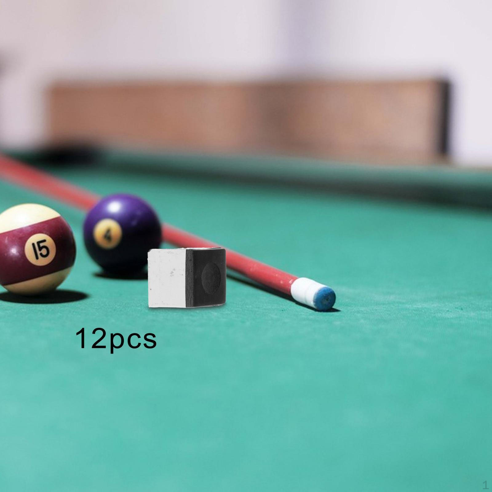 12 Pieces Billiard Cue Cubes Chalk Pool Increase Friction Smooth Coating for