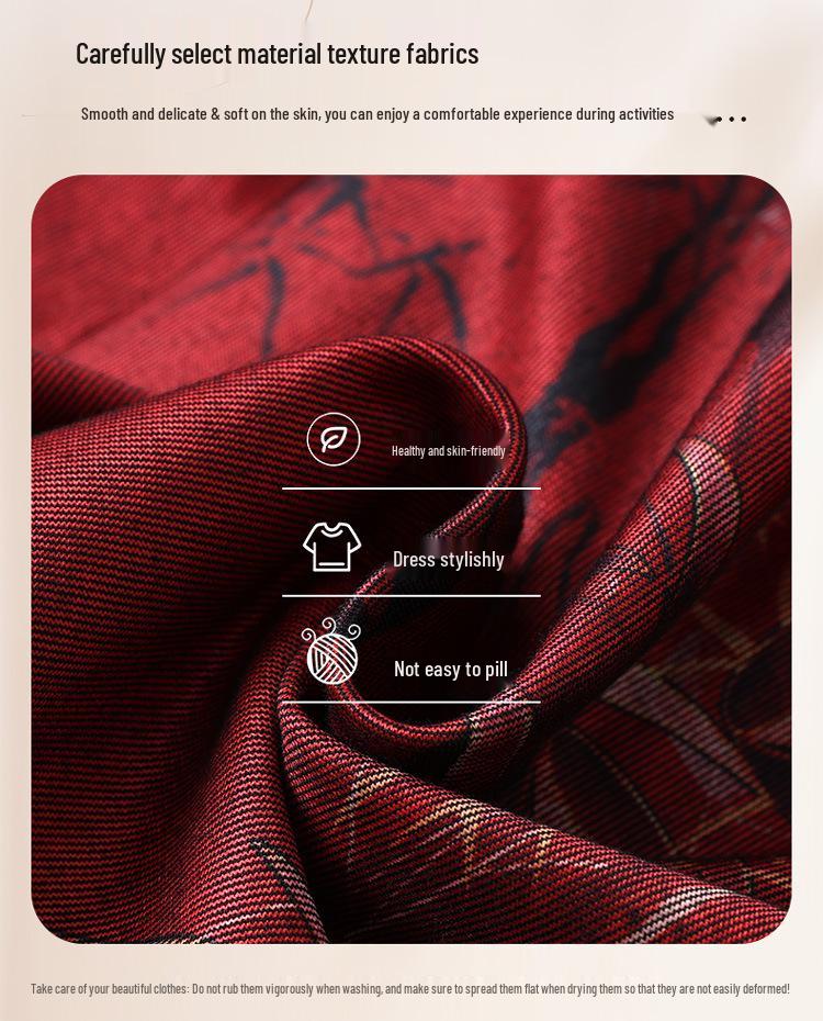 Mom's Chinese Style Long-Sleeve Tang Shirt for Middle-Aged & Elderly Women