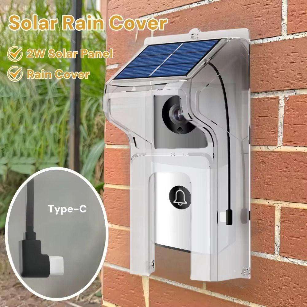 Solar Doorbell Sun Protecter Waterproof Solar Cover New Doorbell Rain Cover  Outdoor