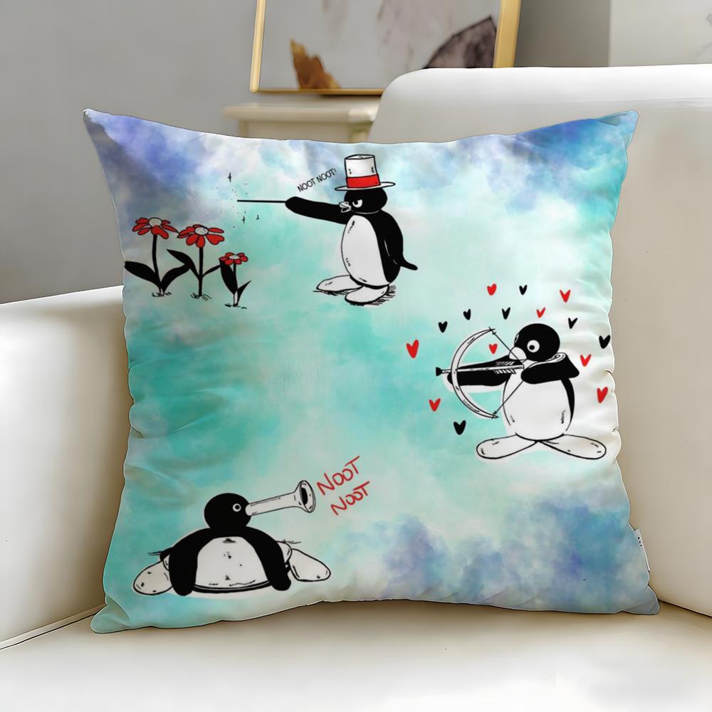 classic cartoon Pingu Cushion Cover Soft & Easy-Wash Pillow Case – Versatile for Couch, Bed, Travel and Office