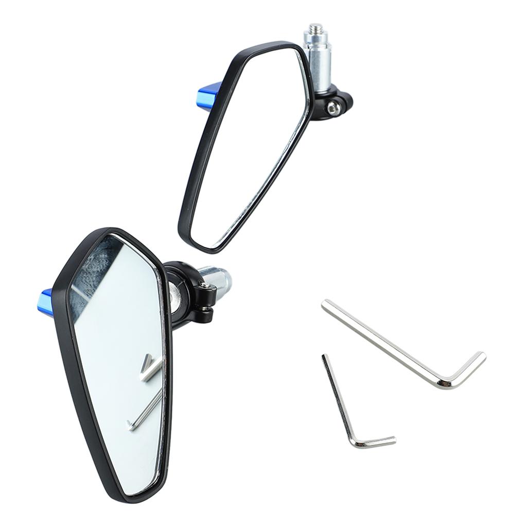 1 Pair Motorcycle Rear View Mirror 360 degrees Rotatable Glass Clear Handlebar Side Mirror