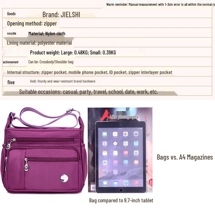 2023 Damen Wasserdichte Umhängetasche - Nylon und Canvas, Japanischer & Koreanischer Stil