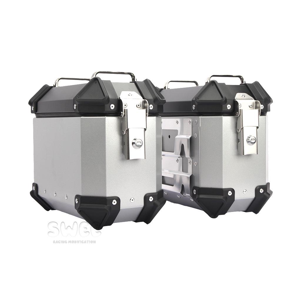 Universal Motorcycle Aluminum Side Boxes – Waterproof, Anti-Collision, Quick Release (18L/28L/35L)
