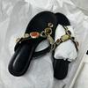 Retro Flip-flops Women's 2025 New Toe Rhinestones Fashion One-pedal Slope Heel French Outer Small Sandals