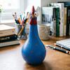 Long Neck Colorful Chicken Statue, Big Eye Cartoon Resin Rooster Vase, Funny Outdoor Cock-Shaped Vase for Lawn, Yard, Office, Home Decor