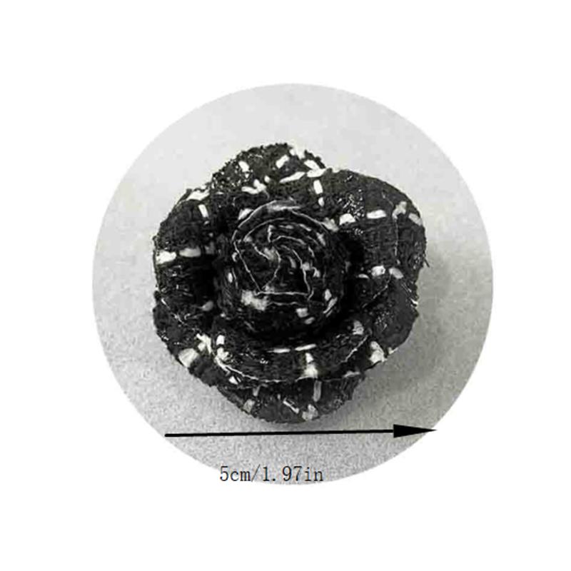 Camellia Houndstooth Brooch All-Season Fabric Mourning Funeral Corsage Pin High-End Elegant Clothes Bag Scarf Accessories Brooch