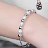 Silver Plated Rotating Beads Bracelet Women White Copper Bangle Nine Beads Lucky Charm