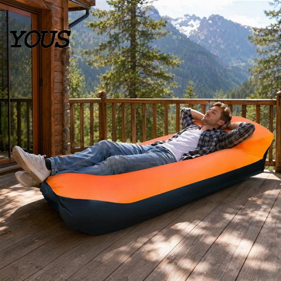 Tear-resistant Air Sofa Outdoor Inflatable Sofa, Portable Foldable Blow-up Couch, Anti Leakage Garden Chair Ergonomic Lounger for Outdoor, Beach,