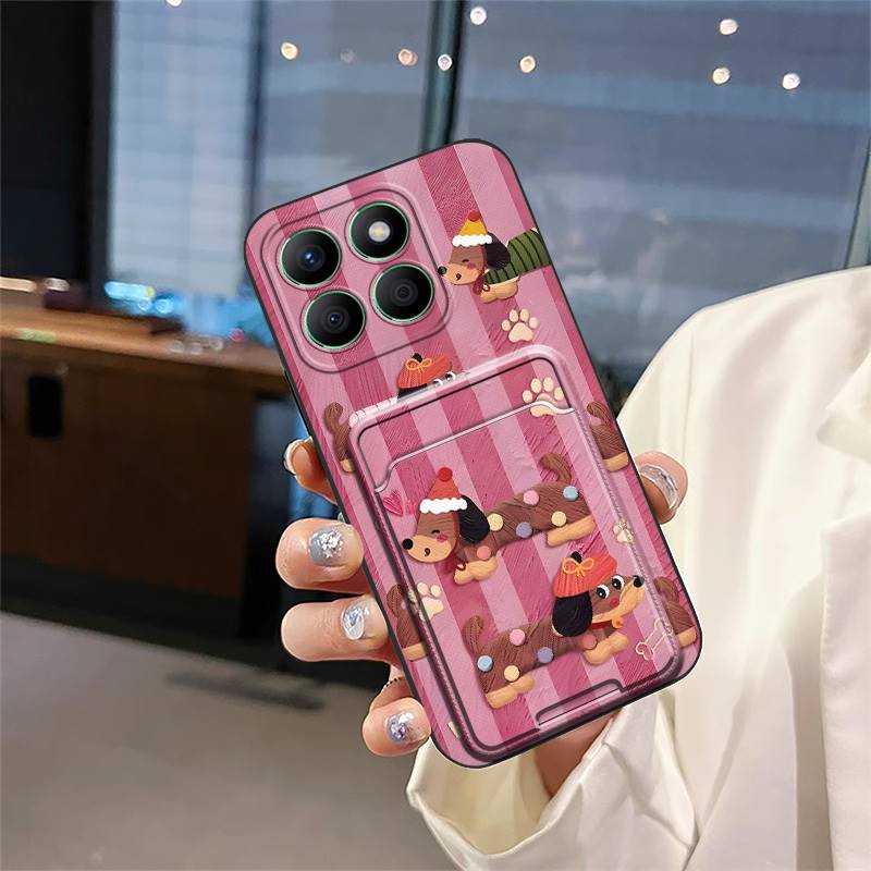 Silicone Protective Phone Case For Honor X8b 4G Full Wrap Anti-knock Cartoon Cute Soft Case Card Sleeve Dirt-resistant