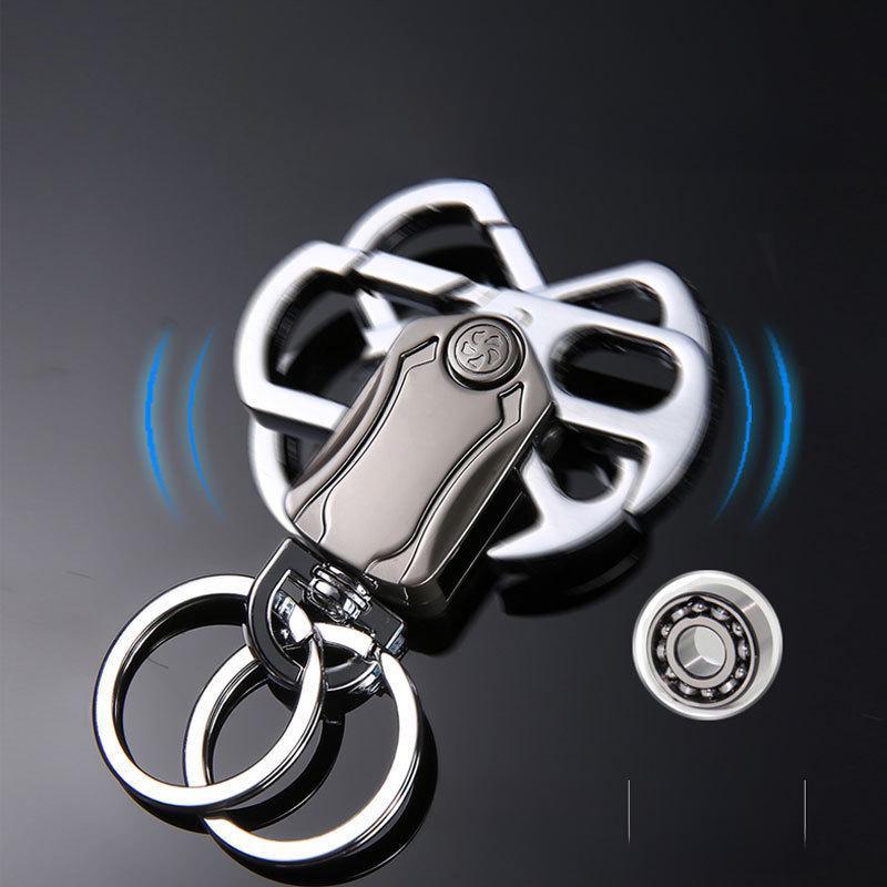 3-in-1 Car Accessories Fidget Spinner Keychain & Bottle Opener for Men's Waist - Key Ring