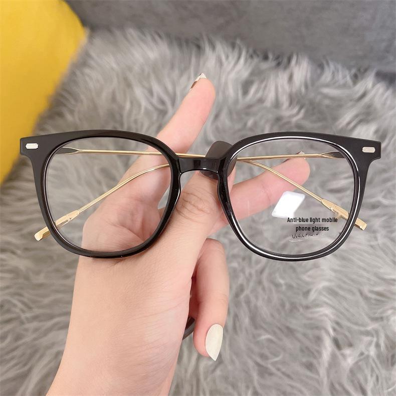 Ultra-Clear Anti-Blue Light Large Metal Eyeglass Frames for Men & Women - Slim, Fashionable Myopia Glasses