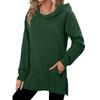 Felpa con cappuccio da donna S, tinta unita classica, con tasche, orlo spaccato, manica lunga