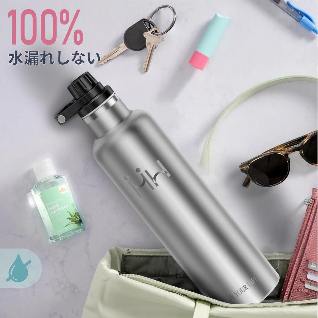 KollyKolla 750ml Insulated Stainless Steel Water Bottle, Seamless Design, Large Capacity, Lightweight, Easy To Clean, Suitable for Bicycles, Coffee,