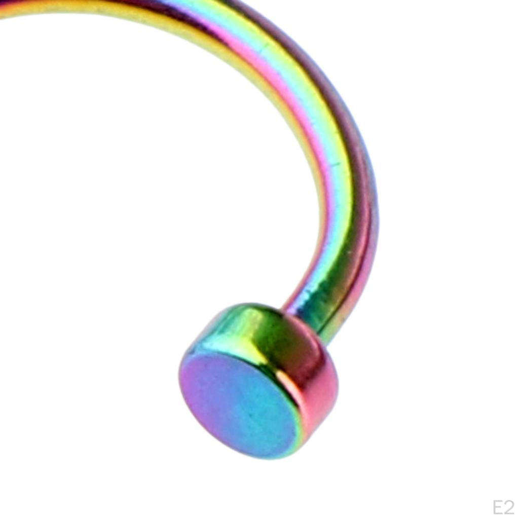 6 Pieces Nose Hoop Ring Stainless Steel Assorted Color 18g 20g Body Jewelry