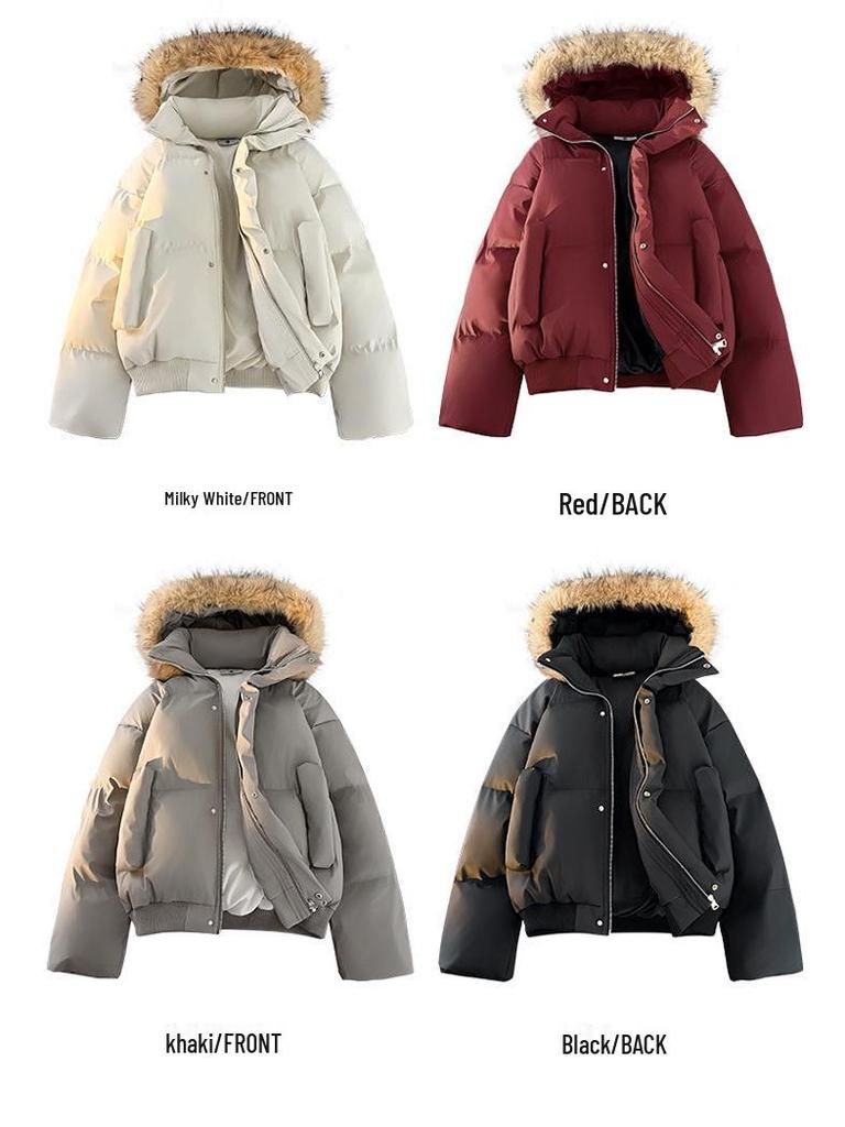Men's Winter Retro Cotton Jacket with Detachable Fur Collar - Thick and Trendy Outerwear