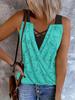 2025 European & American Fashion Women's Sleeveless Solid Color Tank Top with No Lace Neckline