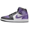 Jordan Air Jordan 1 Slip Resistant Abrasion Resistant Mid top Vintage Basketball Shoes Women's Silver White Purple HJ5911-105