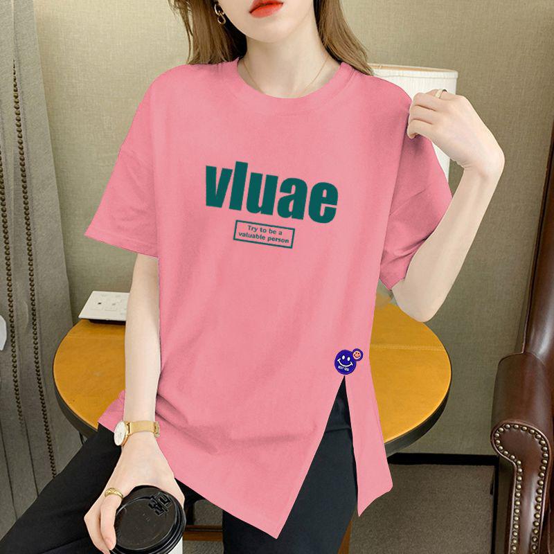 

Women s Summer 2025 Cotton Loose Fit Round Neck T-Shirt – Korean Style Trendy Casual Short Sleeve Tee Triple Extra Large