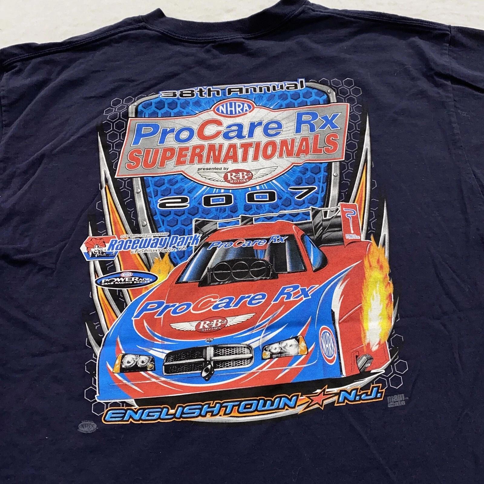 vintage 2007 NHRA SUPER NATIONALS RACING ENGLISHTOWN NEW JERSEY T-Shirt LARGE/XL 2XL