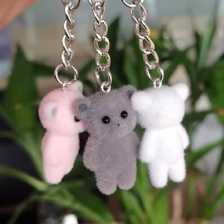 Kitten Cat Charm Keychains Women Car Keyring Backpack Handbag Charm Pendant